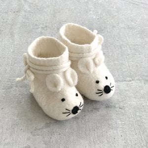 Babyschuh Maus weiß