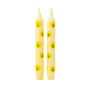 Diner Kaars Smiley Yellow - Set of 5
