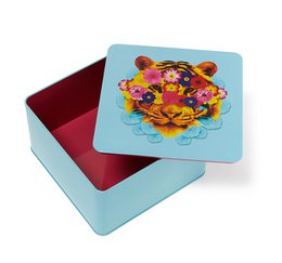 Masktiger square metal tin box