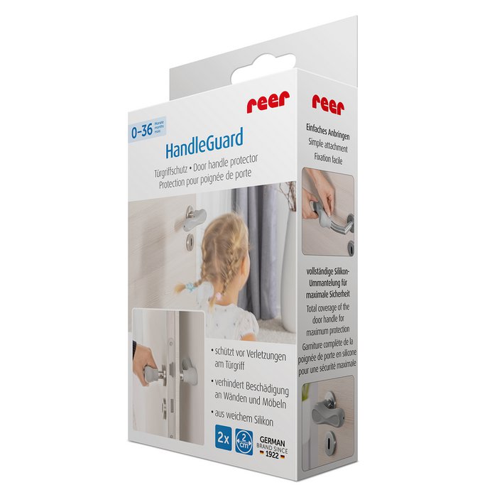 Fermaporta Reer HandleGuard - Per Maniglie, Grigio, Protezione Bambini E Mobili - Foto 7