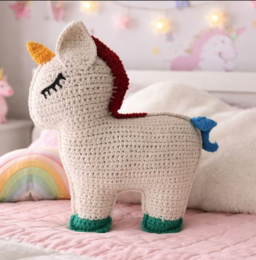 Luna-Leena Einhorn-Kuschelregenbogen – Bio-Baumwolle – 0+ – handgehäkelt in Nepal