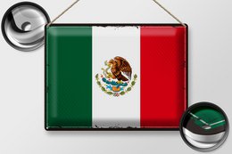 Tin Sign Flag Mexico 40x30cm Retro Flag of Mexico
