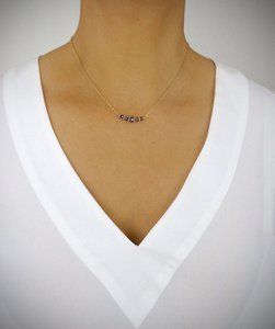 Korte 18K vergulde ketting met Tanzaniet Oostenrijkse kristallen