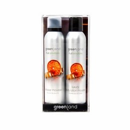 Gift pack of shower and body mousse with grapefruit and ginger scent. Includes two 8 oz bottles in a gift set.