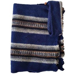 Poncho Alpaca Blu - Prodotto in Ecuador
