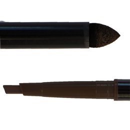Dark brown eyebrow liner and powder makeup product for defining and shaping eyebrows.