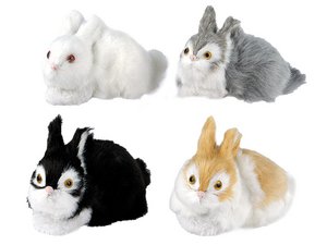 Konijntje met nepbont, 13x6x8cm