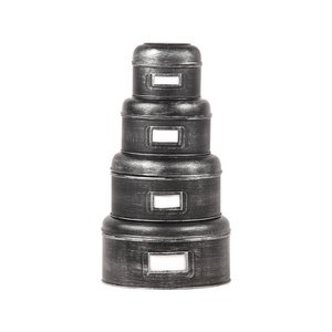 ommoebel Opbergblik Opbergblik - Zwart - Metaal - L - 22x22x12 cm