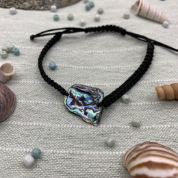 Skal armbånd | Håndlavet abalone beach vibe Perlemor macrame