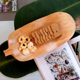 Drewniana miska - miska na owoce - miska sałatkowa - Liść bananowca - biały - dł. 47 x szer. 20 x wys. 7,5 cm