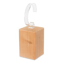 A wooden watch holder with a clear acrylic display stand, measuring 96mm in size. Suitable for displaying and storing watches.