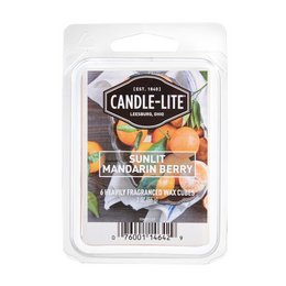 Sunlit Mandarin Berry wax melt, a fragrant blend of sweet mandarin and juicy berries, perfect for creating a warm and inviting atmosphere.