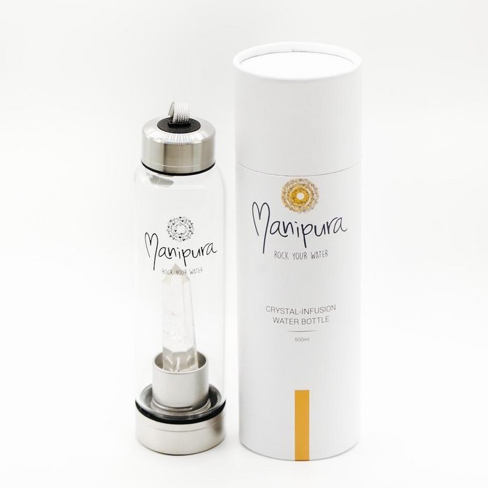 Clear Quartz Crystal-Infusion Gem Water Bottle
