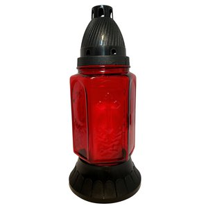 Grablampe Glas Aaron, H24 cm, rot