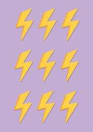 Bright yellow postcard with bold text "Shocking news!" and a lightning bolt graphic, indicating an exciting or surprising announcement.