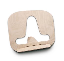 Wooden picture stand with a cutout design, suitable for displaying photos or artwork.