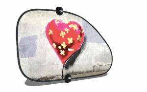 Banksy Car Shaped Curtain (68x38cm) - Bandaged (right side) Copy