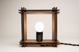 Hashtag LAMP No. 1 carré noyer – Lampe de table dimmable minimaliste - Cadeau de Noël