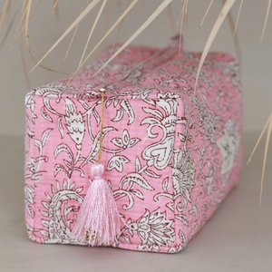 Blockprint toilettas Fez french flower M