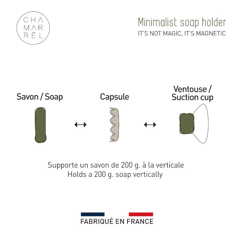 Jabonera minimalista magnética francesa | al por mayor