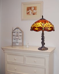 Sobremesa mayor base de foma  Tiffany diámetro 40cm Serie Belle Amber LG232320