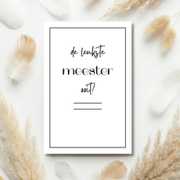  Black white thank you card teacher appreciation meester juffrouw text minimalist design