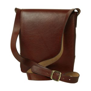 Leather Satchel Bag for I-Pad - Brown