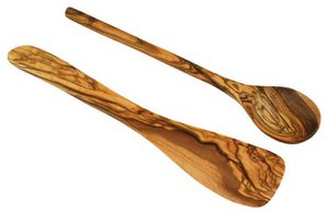 Keukenset van 2 (houten lepel + spatel zonder gaten