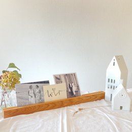 Rectangular wooden card holder in multiple sizes, suitable for organizing and displaying cards, documents, or other small items.