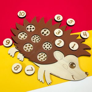 Houten puzzel bos hedgehog speelgoed, educatief montessori nummer matching game