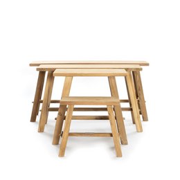Stołek Ganesja drewno tekowe 50 cm