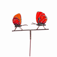 Zimba-Arts METAL COUPLE RED BUTTERFLY ON STICK