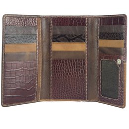 Cartera de mujer Sunsa. monedero de cuero. Cartera con protección RFID. Cartera sostenible hecha con retales de cuero. Cartera de mujer grande con muchos compartimentos para tarjetas de crédito: cartera/cartera para mujer, la mejor idea de regalo.