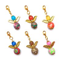 Guardian angel "Flora" keychain, 6-series set, gold-colored
