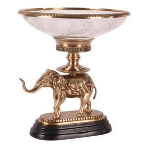 Schüssel Elefant Glas/Messing 40 cm