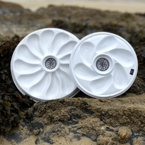 Oyster -plaat | Serving Lade | Keramiek | Handmade | 6 oesters