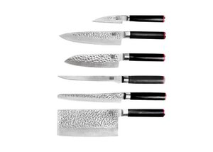 Messenset - De Complete Set: 6 messen (schilmesje + santoku + gyuto + fileermes + broodmes + hakmes)