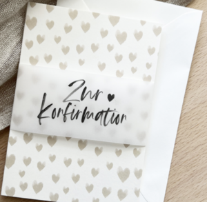 Zur Konfirmation - Klappkarte mit Umschlag und Banderole