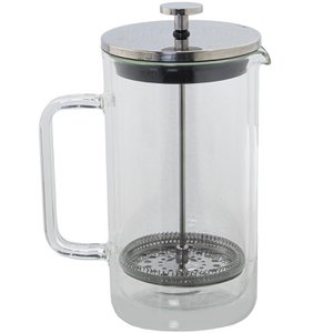 Kolben-Kaffeemaschine, 1000 ml, Doppelglas/Edelstahl, 10,5 x 16 x 22,5 cm, BOROSI-GLAS ST80159