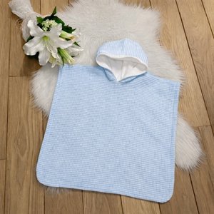 Poncho warmes Waffel hellblau