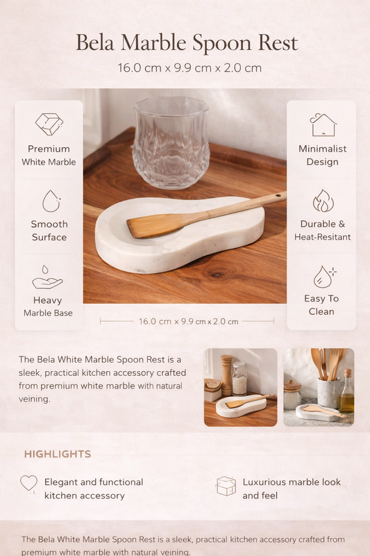 Witte marmeren lepelhouder – elegant en duurzaam ontwerp