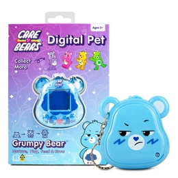 Grumpy Bear - Care Bears digital pet, a blue bear-shaped digital pet with a screen and buttons, suitable for children's science toy category.