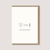 Folding card with envelope - "Christian symbols - for communion"