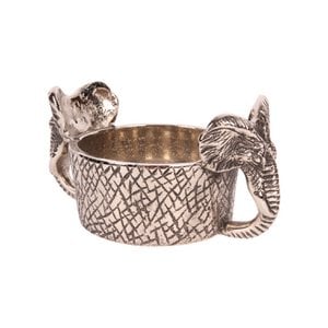 Flessenhouder Olifant 9 cm - Zilver - Aluminium