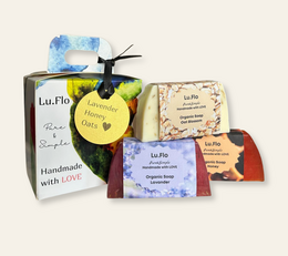  Handmade organic soap bars lavender honey oat natural artisan set three pieces