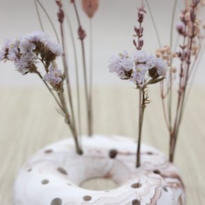 Bloemensteen donut - Marble Terra Earth - droogbloemenhouder - droogbloemen - decoratie