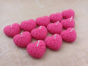 Hartvormige bijenwas theelichtkaarsen - roze kleur