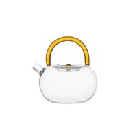 Glass teapot with yellow handle 800ml