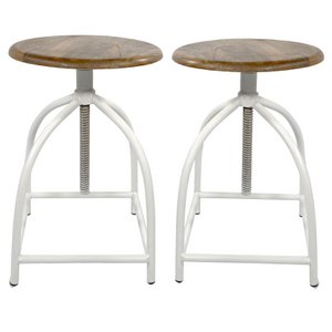 Draaikruk set van 2 stuks barkruk kruk draaistoel in hoogte verstelbaar Liverpool houten metalen frame