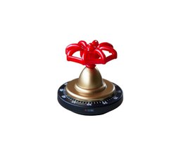 Red fire hydrant-shaped mechanical kitchen timer with brass-colored base and dial.
